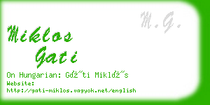 miklos gati business card